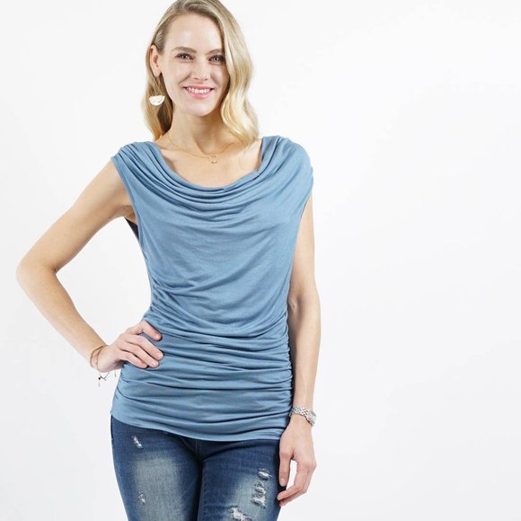 Active Collections Sleeveless Low Cowl Neck Top - Picture 2 of 4